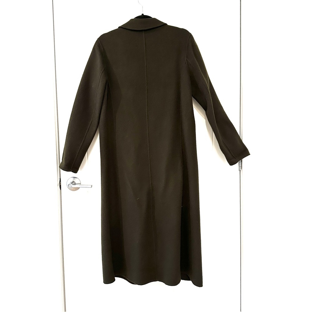 MAJE Galaxie Long Wool Blend Coat Size 40 Dark Olive Green - Picture 7 of 11
